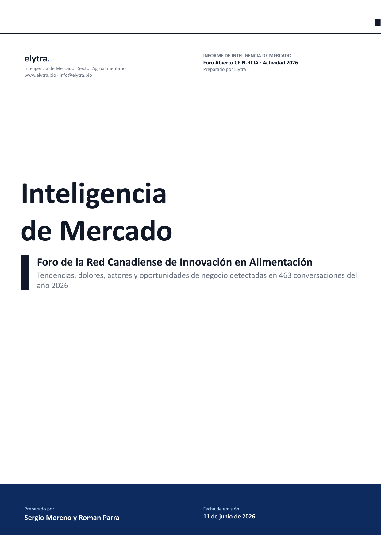 Inteligencia de Mercado · Sector Agroalimentario | Elytra
